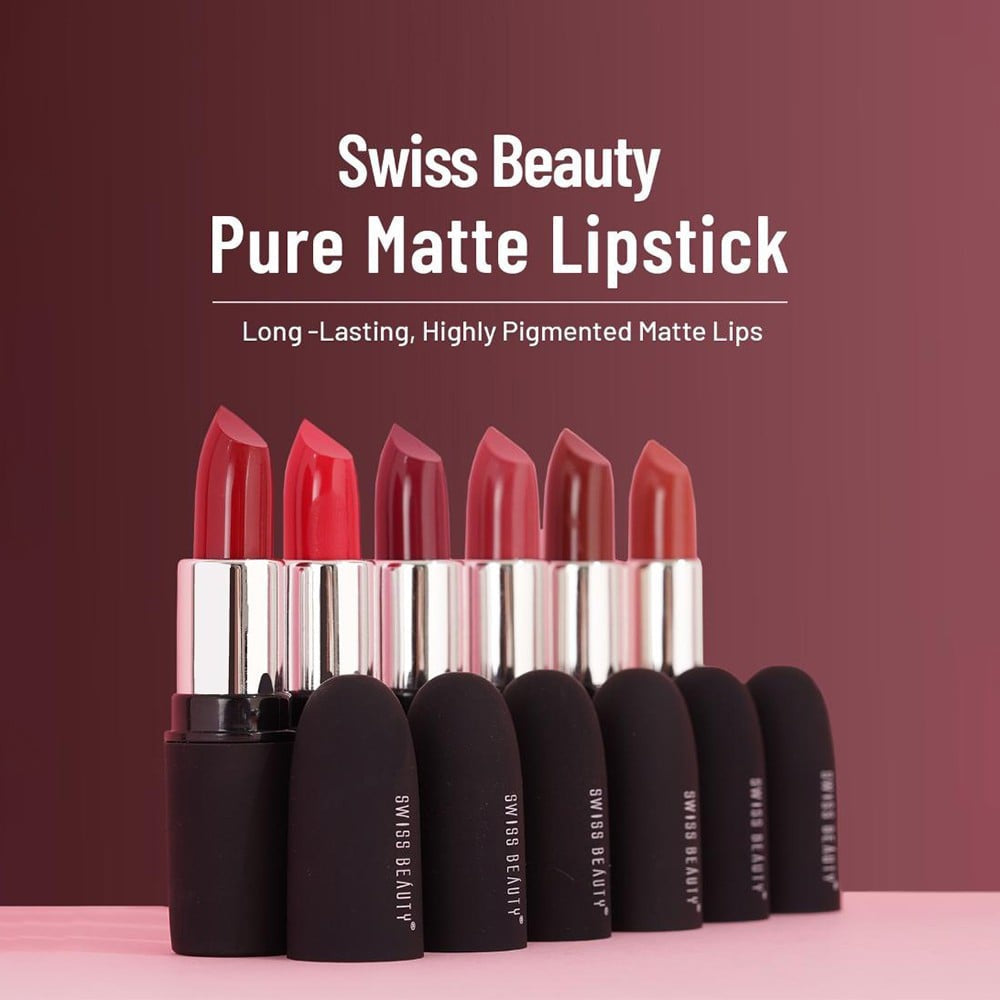 Swiss Beauty Pure Matte Lipstick (Hot Pink) : 3.8 g