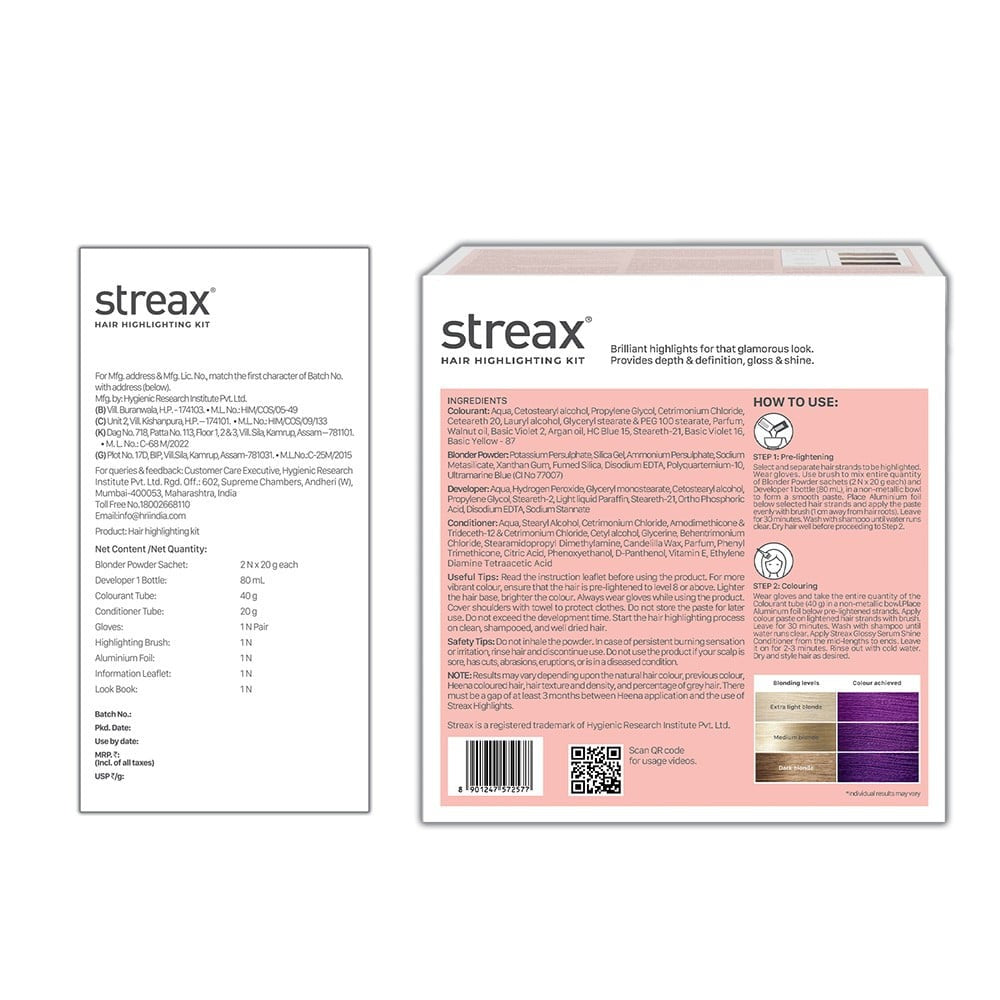Streax Highlighting Hair Colour Kit (Plum Purple) : 1 pack