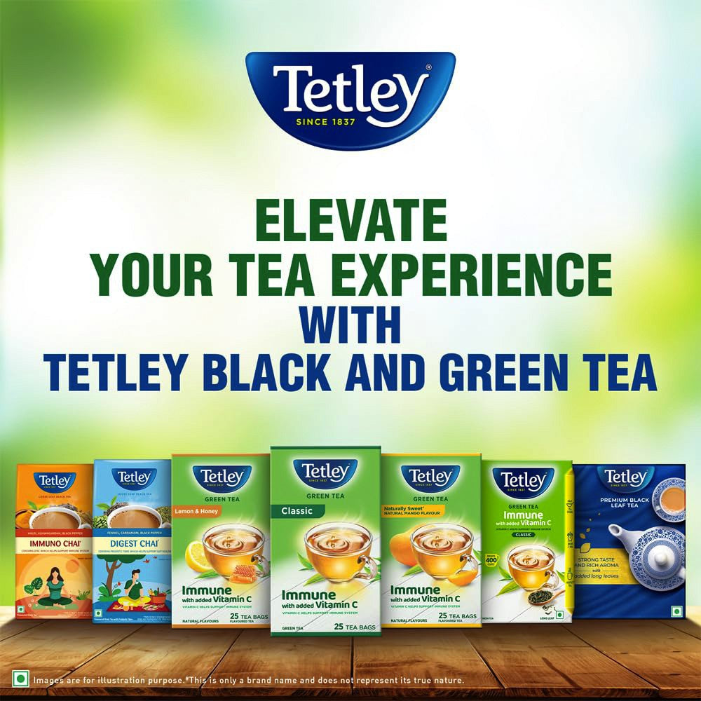 Tetley Ginger, Mint & Lemon Green Tea Bags (Immune with added Vitamin C) - Pack of 2 : 2 x 25 pieces