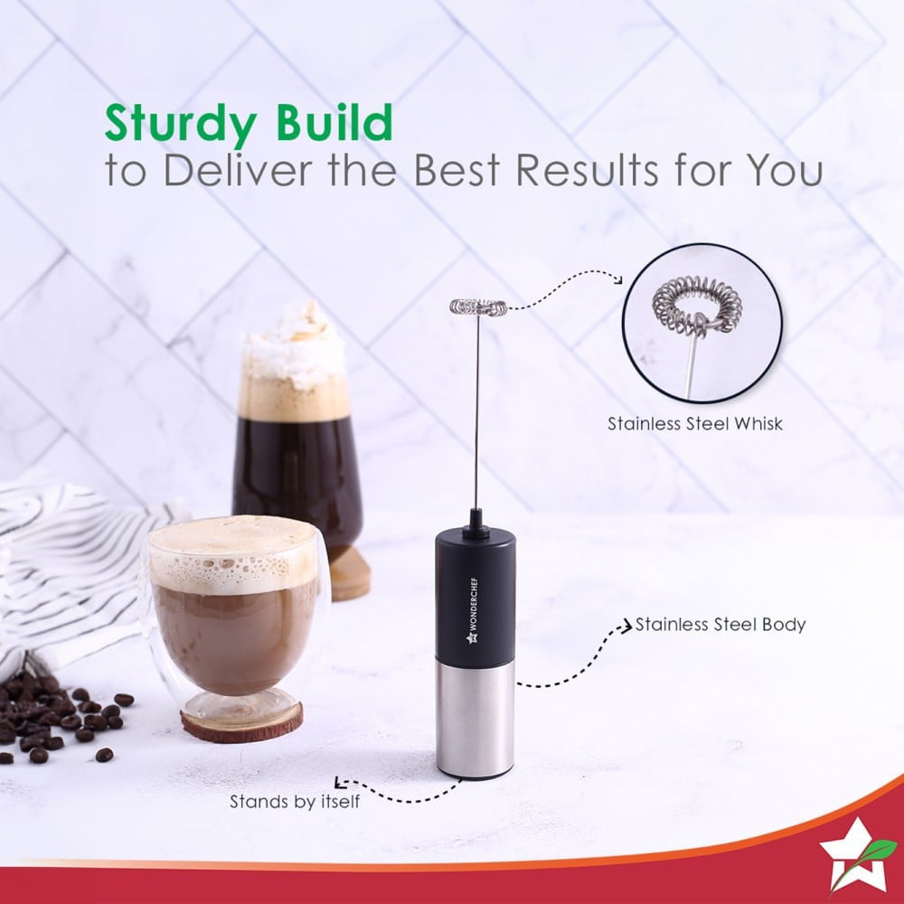 Wonderchef French Press Coffee Maker & Milk Frother Set (Black, French Press & Milk Frother) : 1 set (2 units)