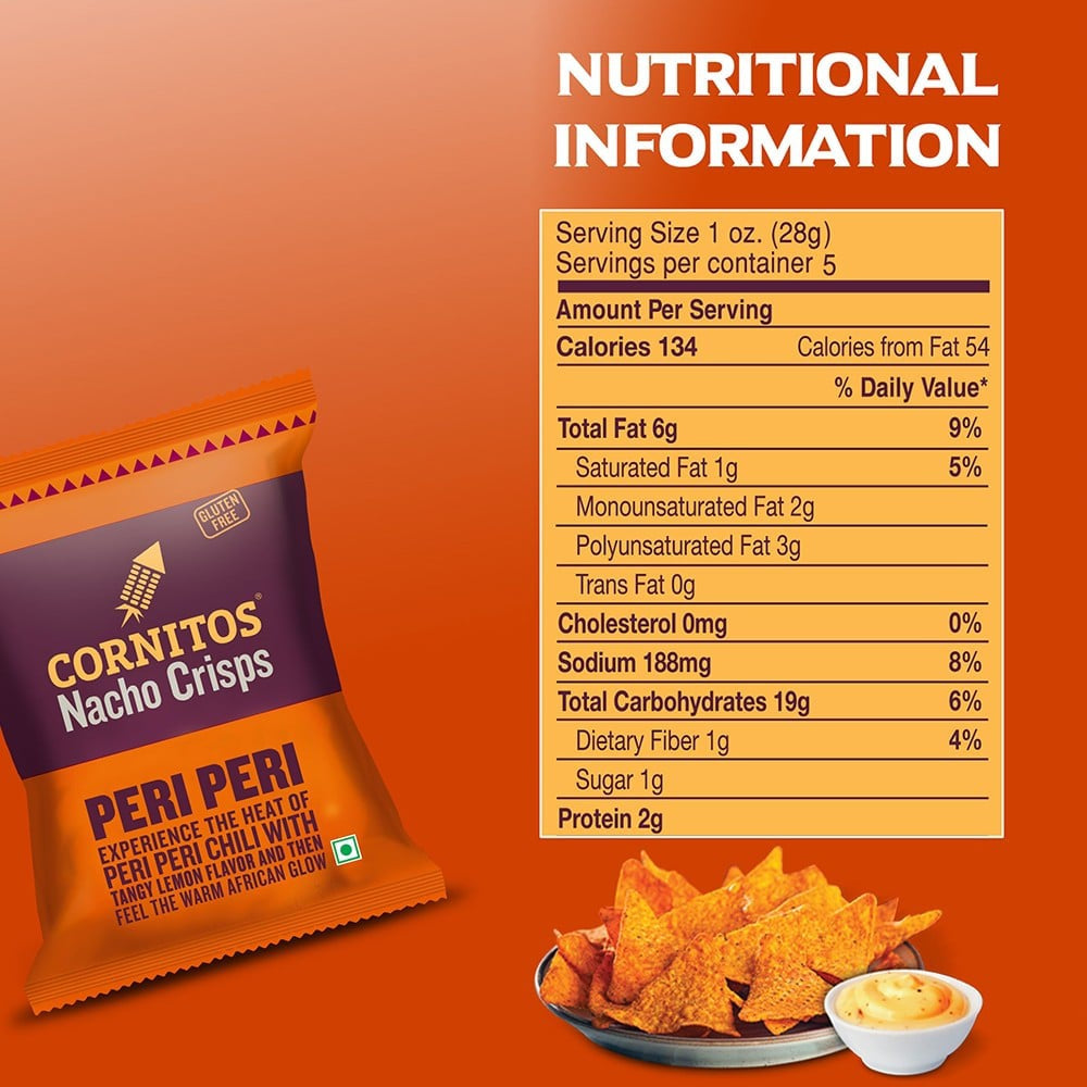 Cornitos Peri Peri Nachos - Pack of 2 : 2 x 150 g
