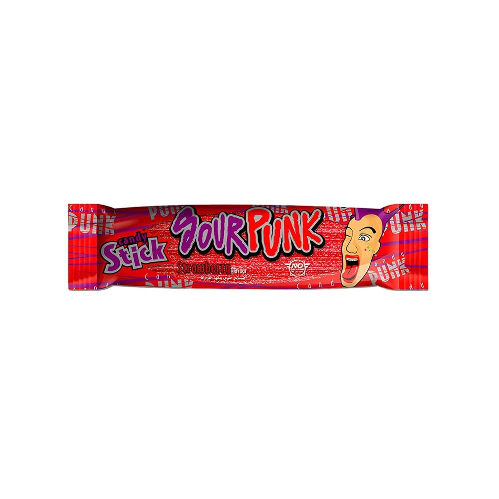 Sour Punk Strawberry Flavour Stick Candy : 40 g