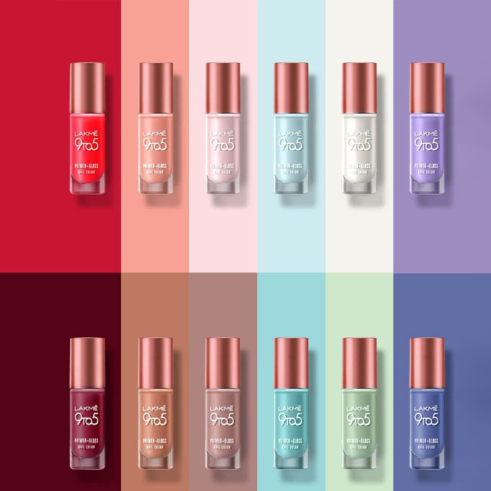 Lakme 9To5 Primer + Gloss Berry Business Nail Paint (Berry Business) : 6 ml