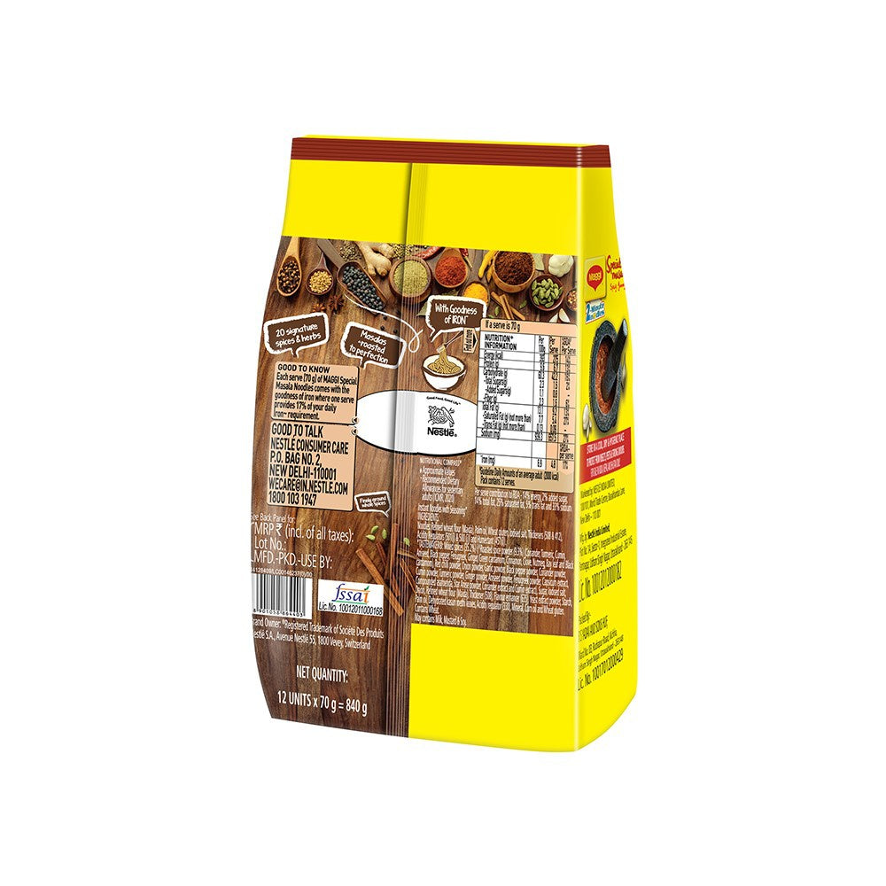 Maggi Special Masala Spicy Instant Noodles - Pack of 12 : 12x70 g