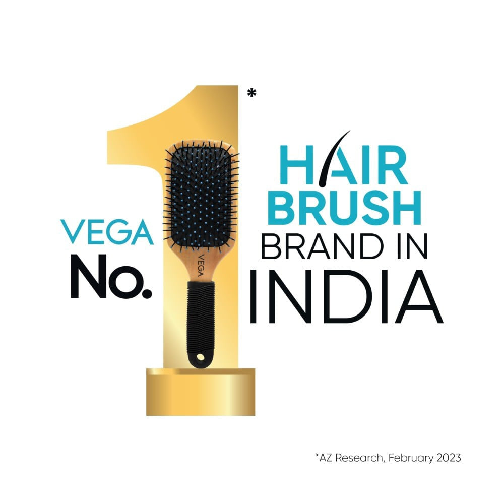 Vega Wooden Paddle Hair Brush (Brown) : 1 piece