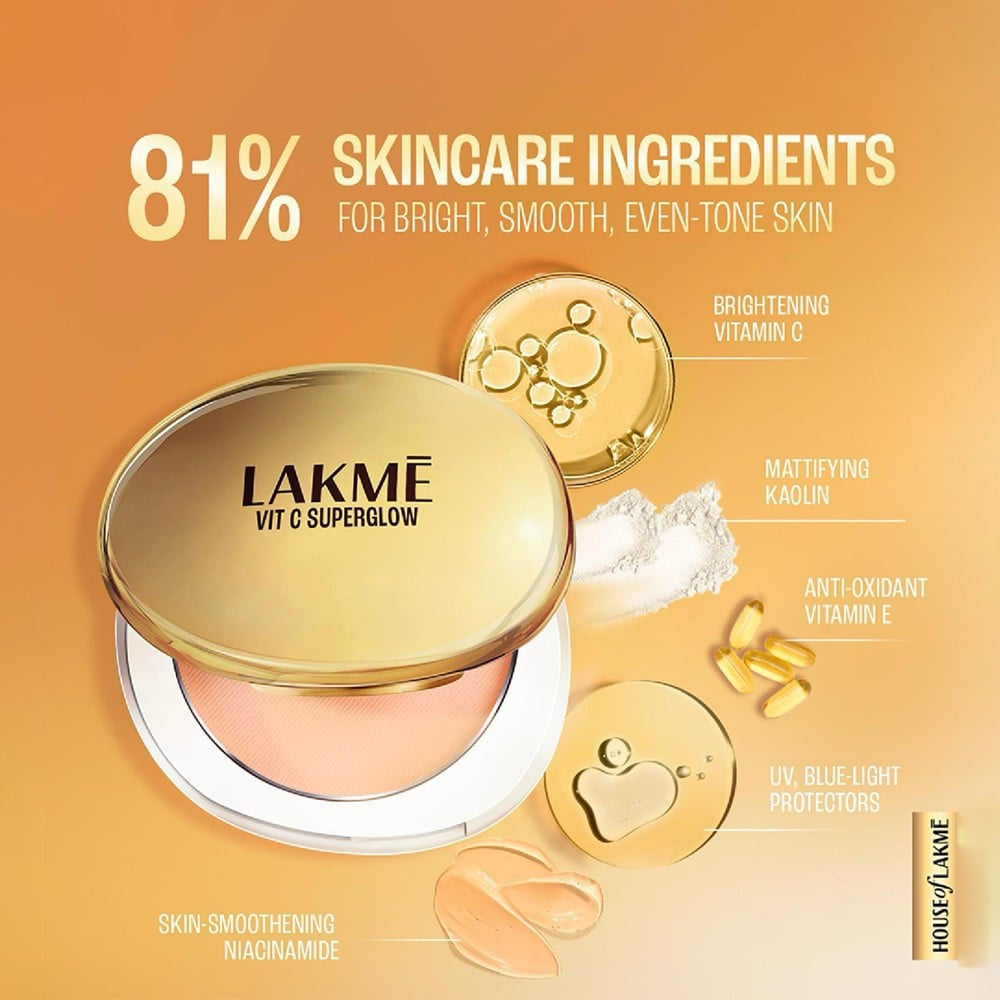 Lakme Makeup + Skincare Vitamin C Compact (Cinnamon) : 8 g