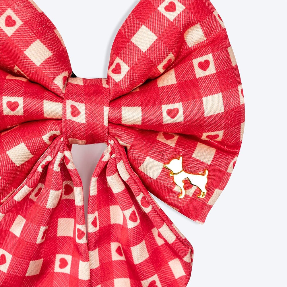 HUFT Sweet Hearts Festive Dog Bowtie (Red) : 1 piece