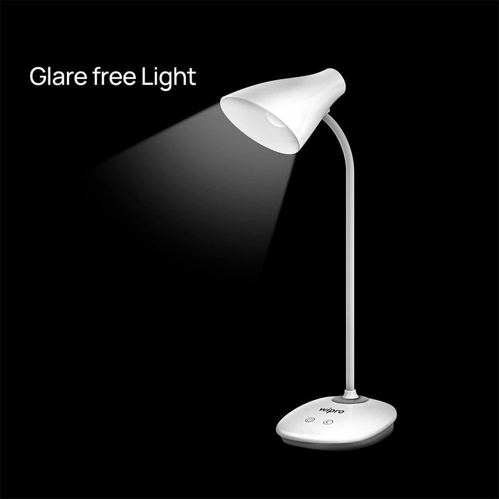 Wipro Aries Rechargeable Table 6W Desk Light (White) : 1 unit