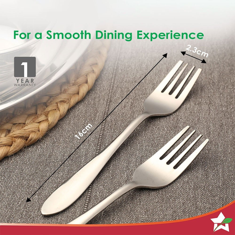 Wonderchef Venice Stainless Steel Fork Set (6 pcs, Silver) : 1 set (6 pieces)