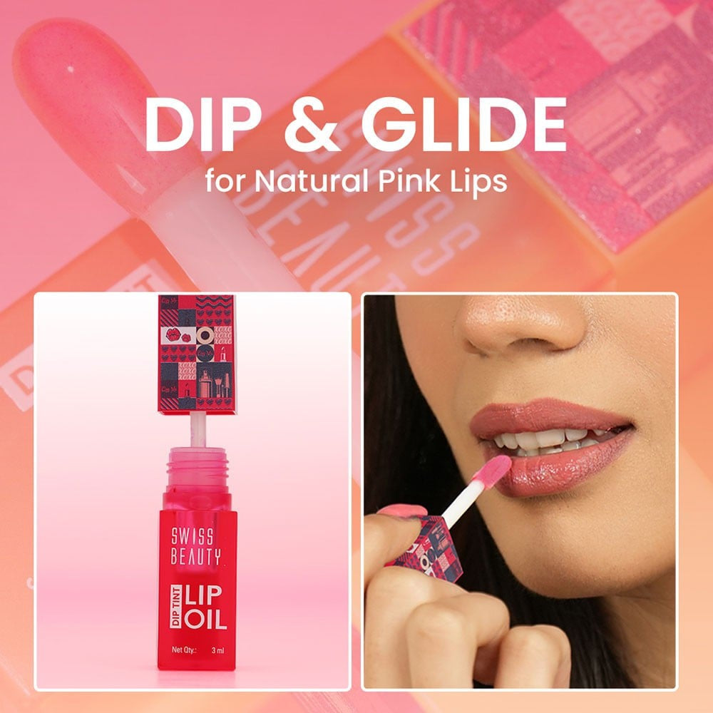 Swiss Beauty Dip Tint Lip Oil (Strawberry) : 3 ml