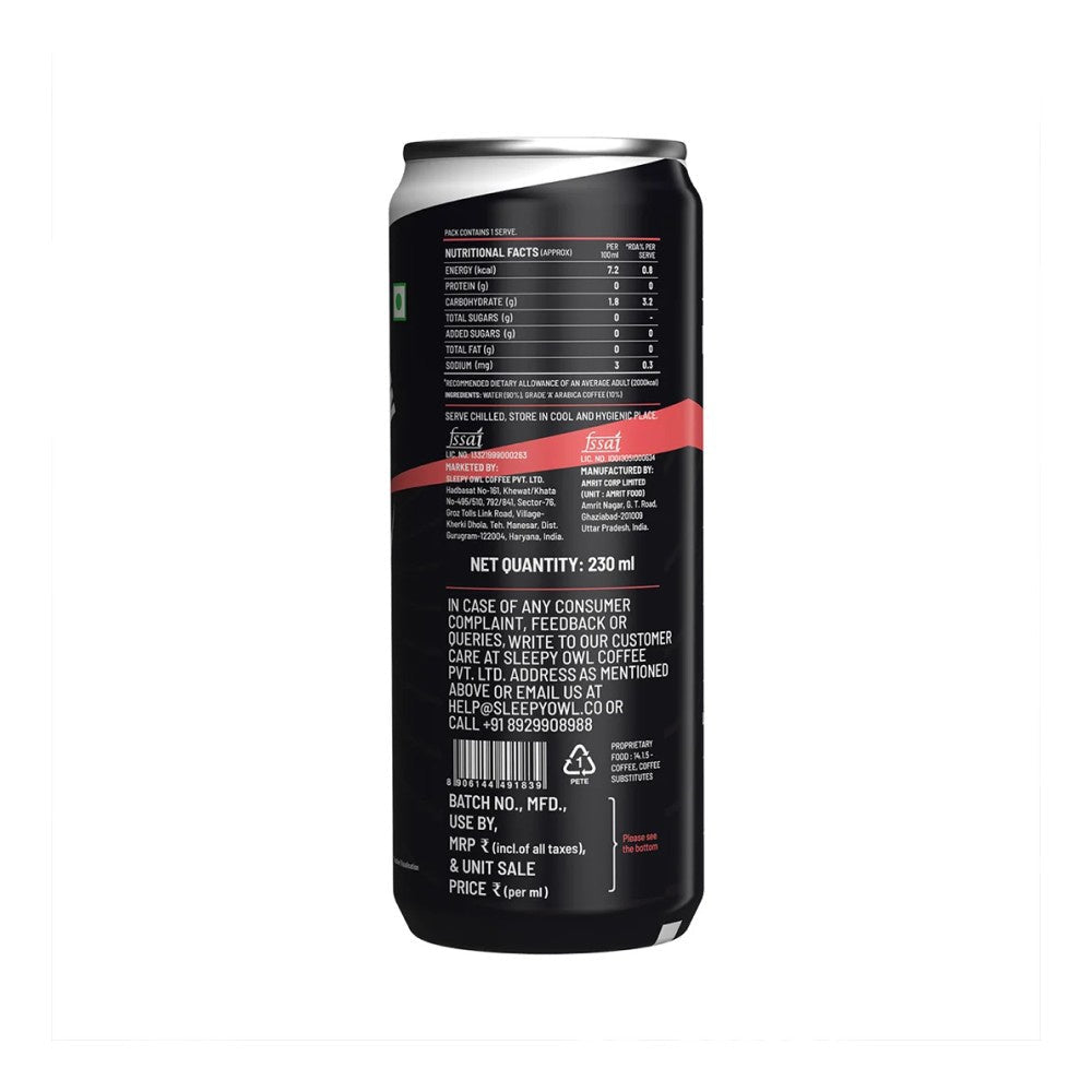 Sleepy Owl Cold Brew Coffee : 230 ml