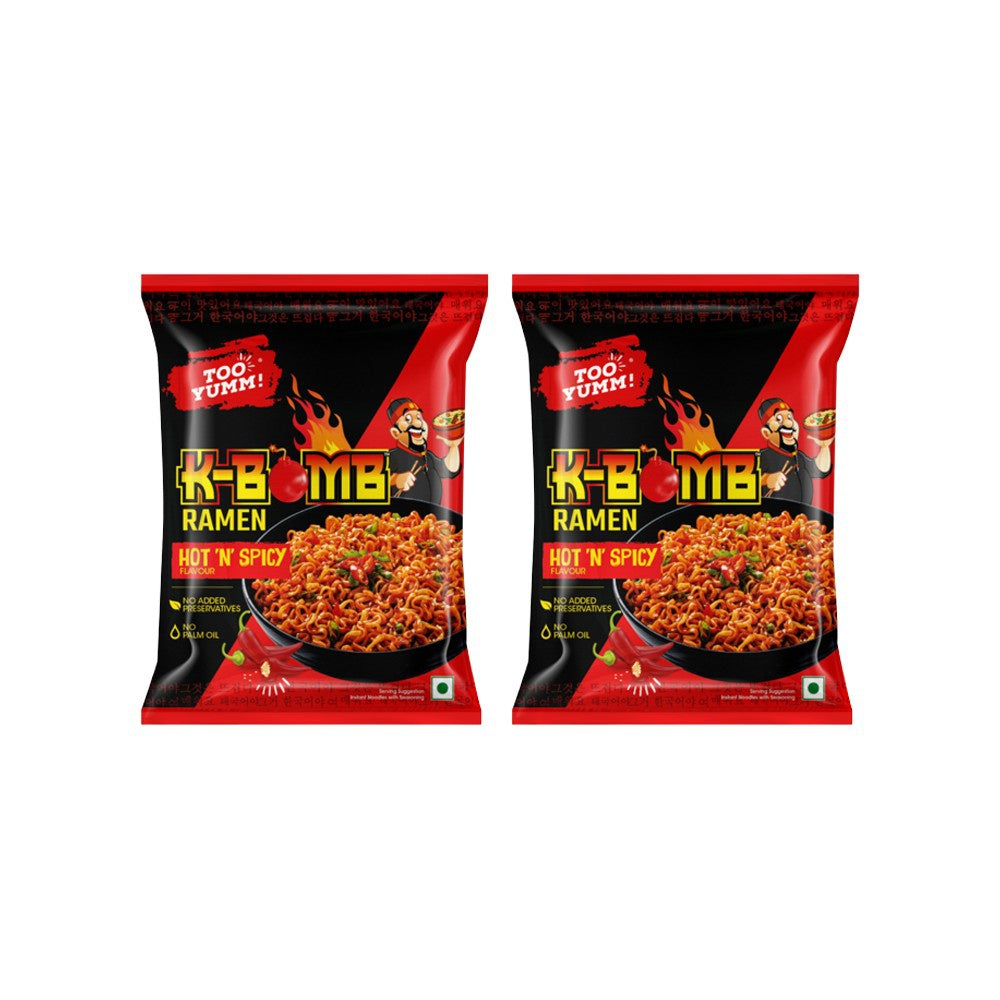 Too Yumm K-Bomb Hot n Spicy Instant Noodles - Pack of 2 : 2 x 79 g