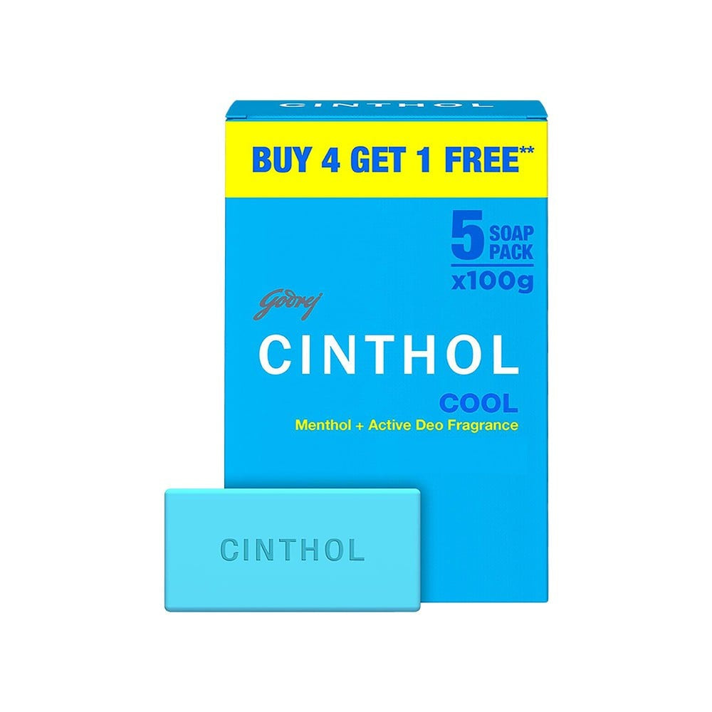 Cinthol Cool Bath Soap - Buy 4 Get 1 Free : 5 x 100 g