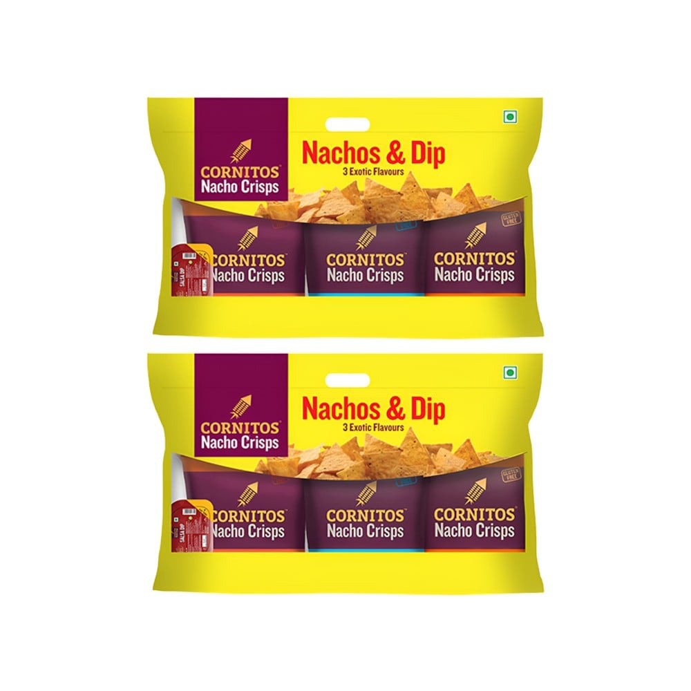 Cornitos Nachos & Salsa Combo - Pack of 2 : 2 x 3 x 55 g + 50 g