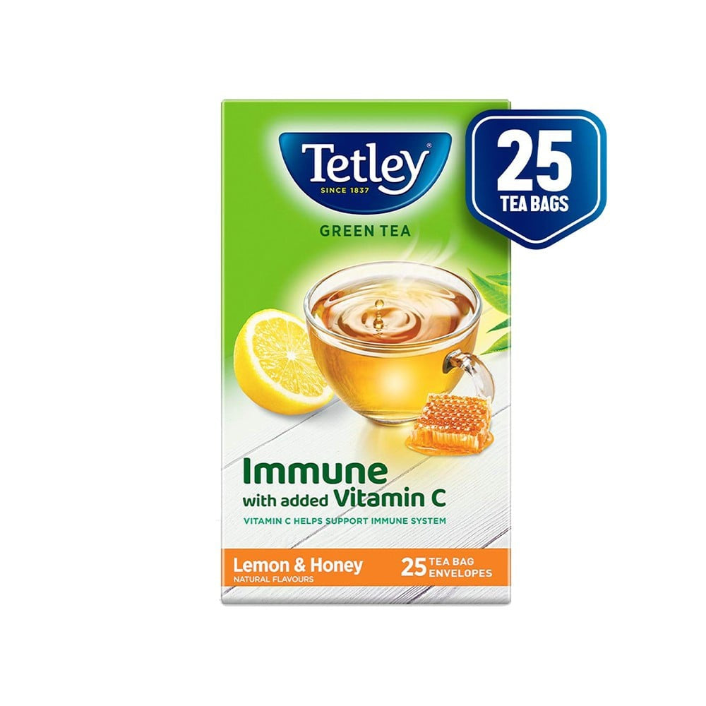 Tetley Lemon & Honey Green Tea Bags - Pack of 2 : 2 x 25 pieces