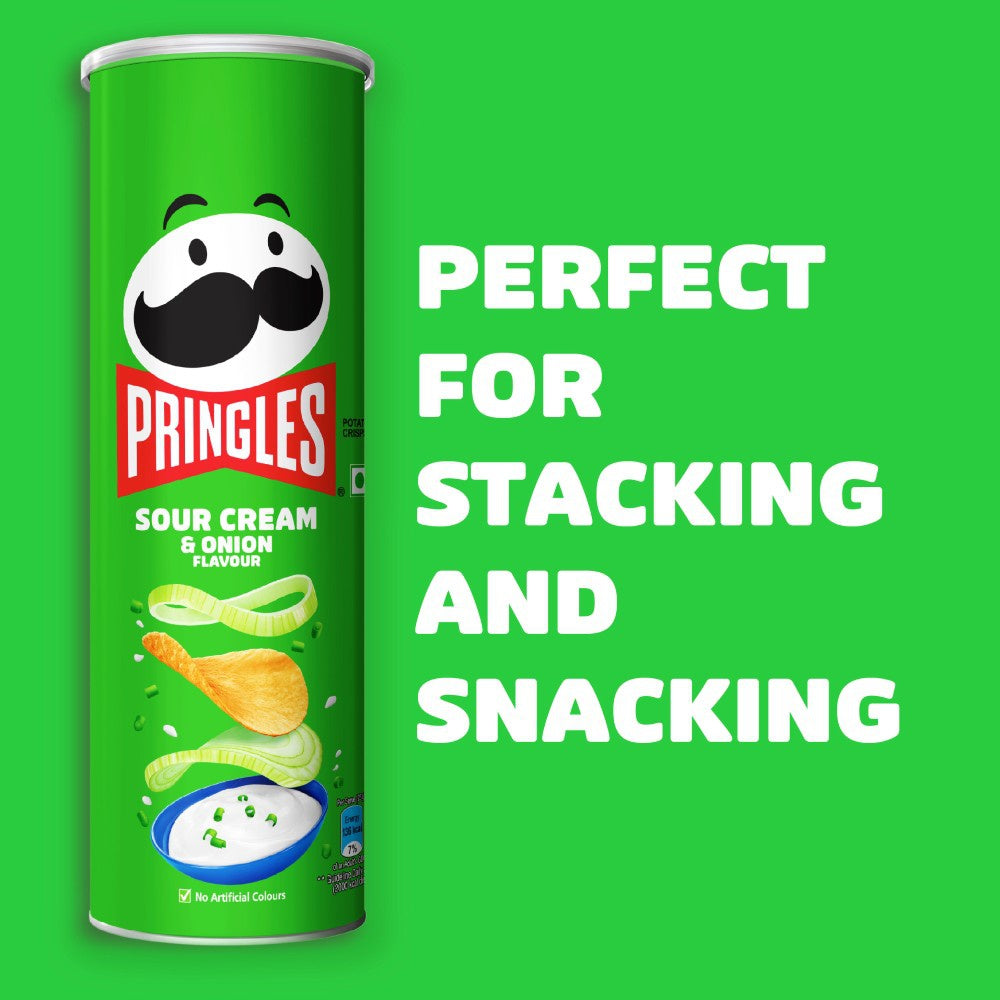 Pringles Sour Cream & Onion Potato Chips - Pack of 2 : 2 x 107 g