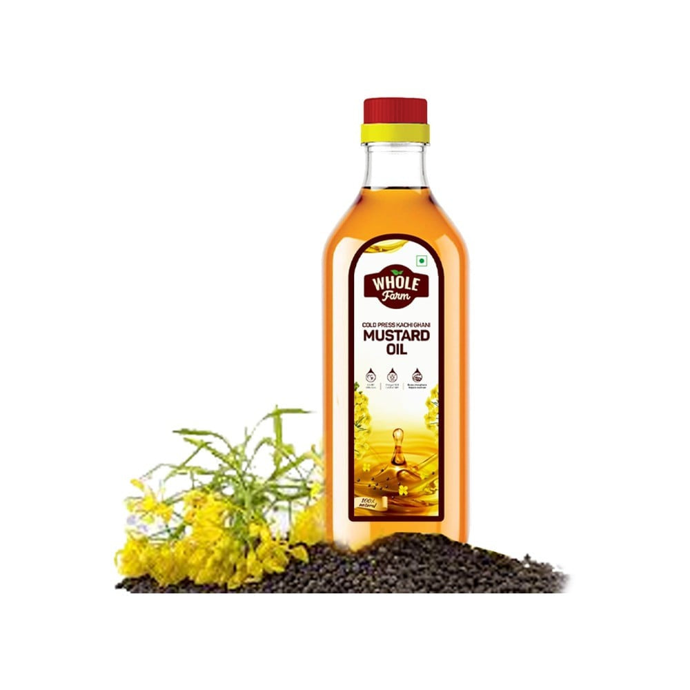 Whole Farm Premium Cold Pressed Mustard Oil - Pack of 2 : 2 x 1 ltr