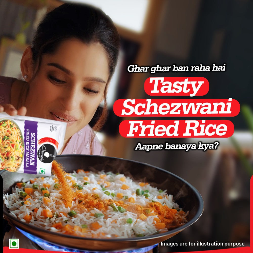 Ching's Secret Schezwan Fried Rice Masala Instant Mix - 5 Single Use Pouches + Paneer Chilli Masala Instant Mix - 5 Single Use Pouches Combo : 5 x 20 g + 5 x 20 g