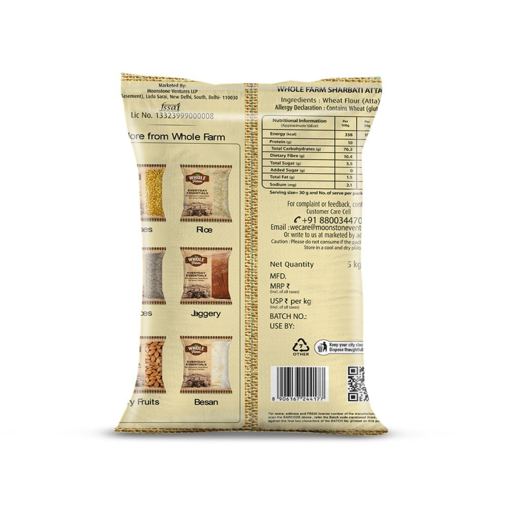 Whole Farm Premium Sharbati Atta - Pack of 2 : 2 x 5 kg