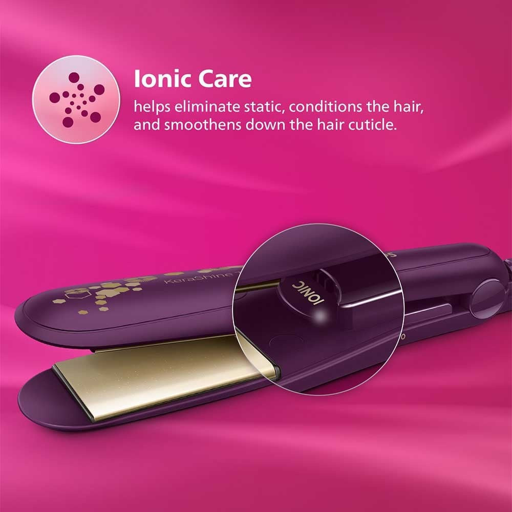 Philips BHS738/00 Kerashine Titanium Wide Plate Hair Straightener (Teal) : 1 unit