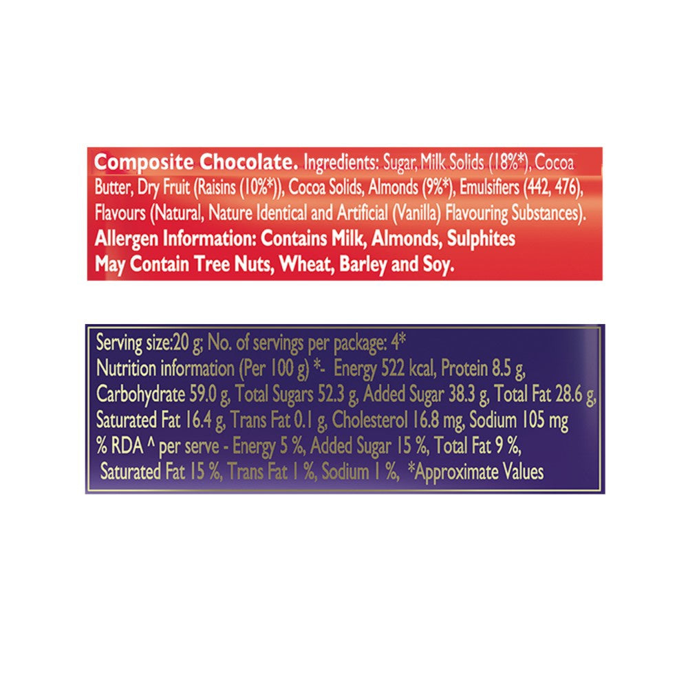 Cadbury Dairy Milk Fruit & Nut Flavoured Chocolate Bar : 75 g