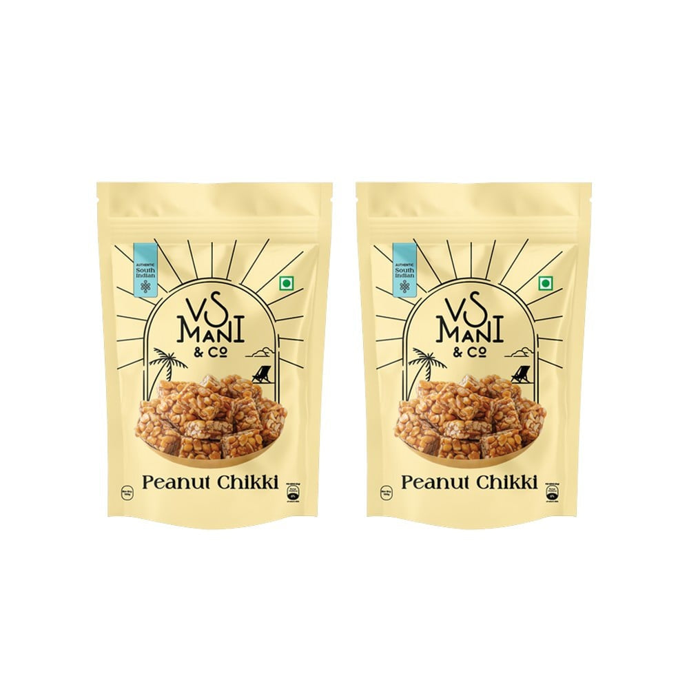 Peanut Chikki by VS Mani & Co. - Pack of 2 : 2 x 100 g