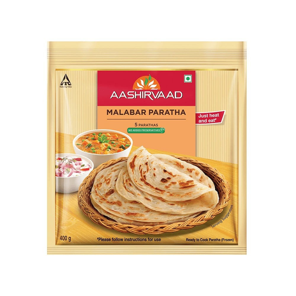 Aashirvaad Malabar Paratha (Heat & Eat) : 400 g (5 pieces)
