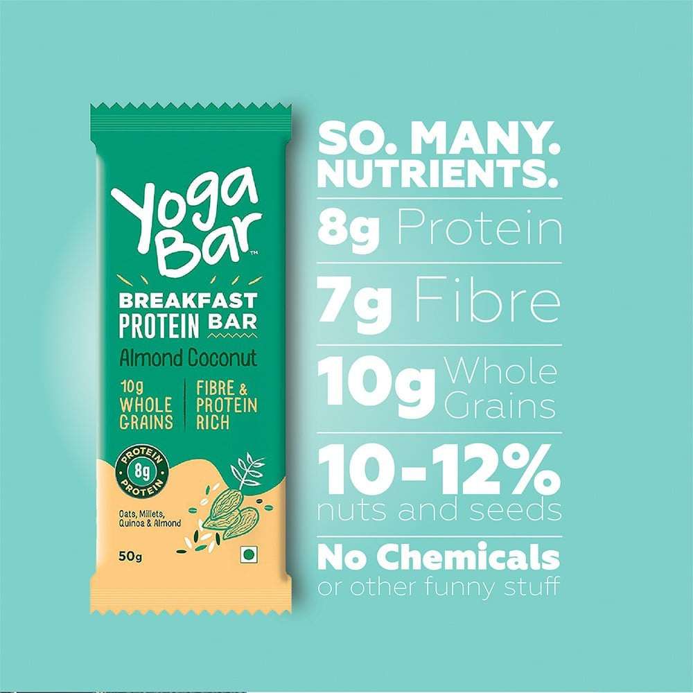 Yoga Bar Assorted Breakfast Protein Bar - Pack of 6 : 6 x 45 g