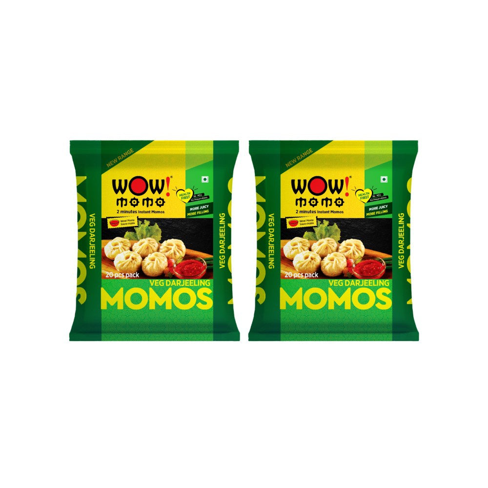 Wow! Momo Veg Darjeeling Momos (Frozen) - Pack of 2 : 2 x 1 pack (20 pieces)