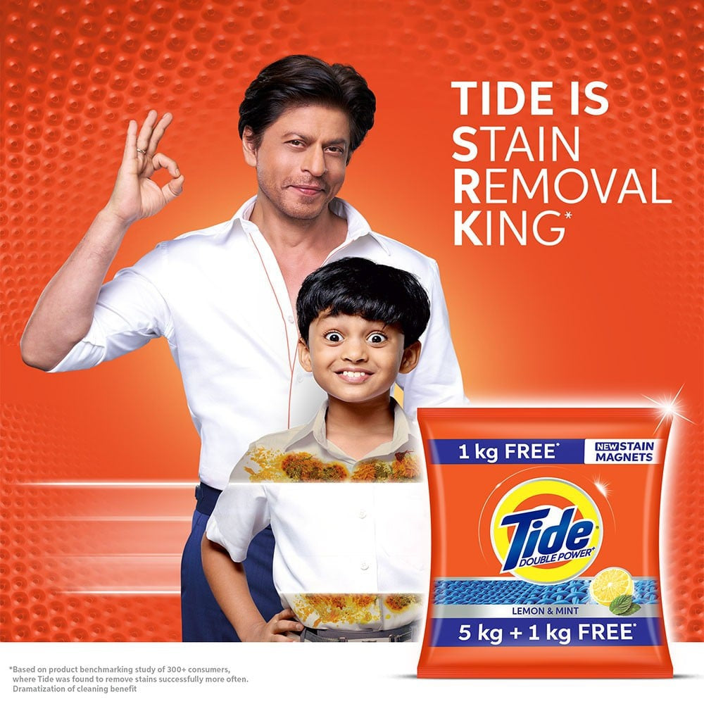 Tide Double Power Detergent Powder (Lemon & Mint) : 5 kg + 1 kg