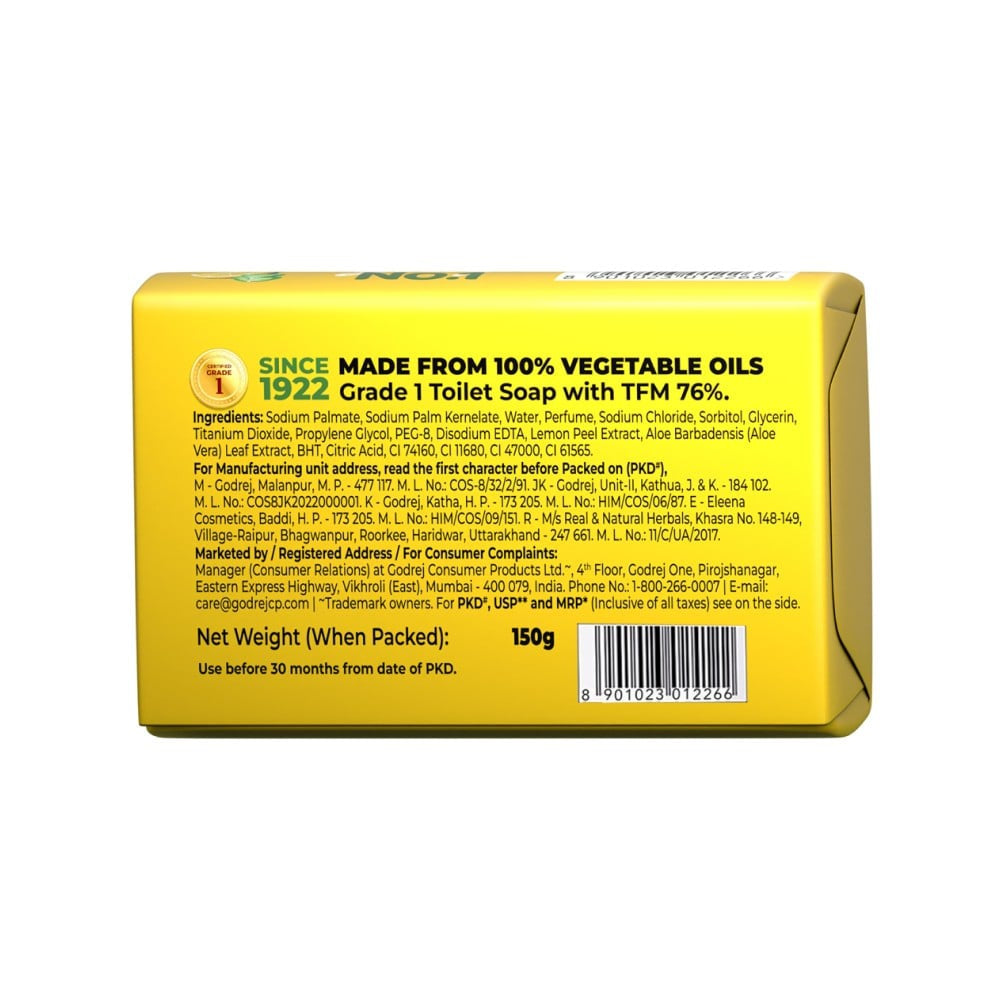 Godrej No.1 Lime & Aloe Vera Soap (4 x 150 g) - Buy 3 Get 1 Free - Pack of 2 : 2 x 4 x 150 g