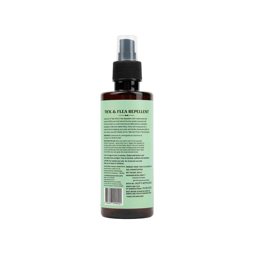 HUFT Flea & Tick Remover Repellent For Dog (Lemongrass & Geranium) : 200 ml