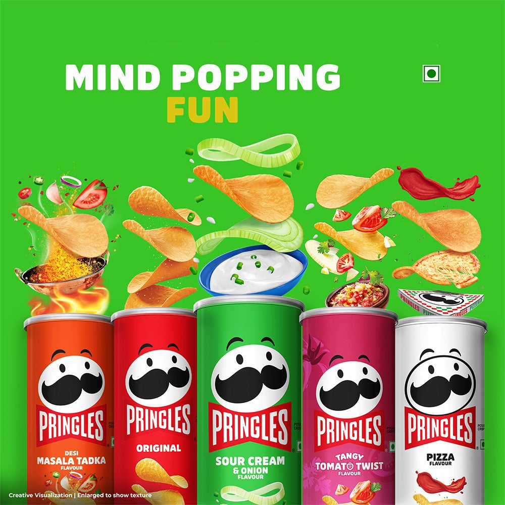 Pringles Sour Cream & Onion Potato Chips - Pack of 2 : 2 x 107 g