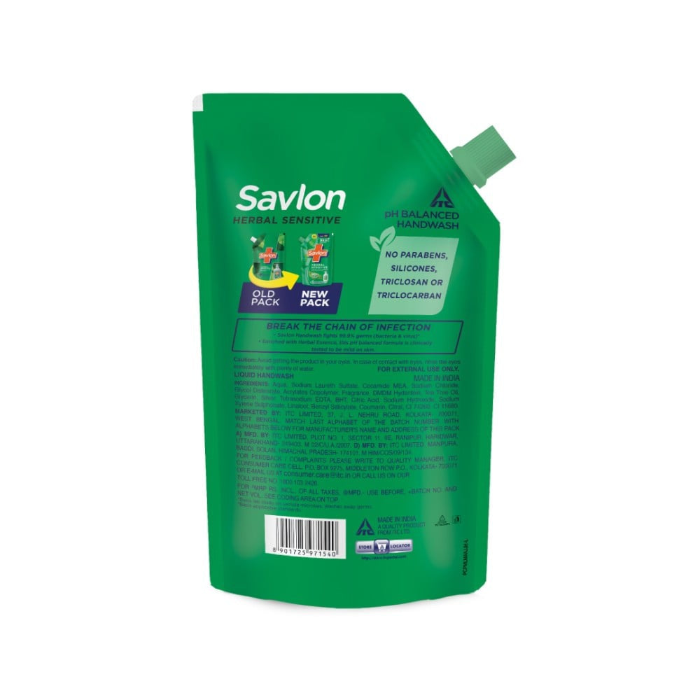 Savlon Herbal Sensitive Hand Wash (Refill) : 675 ml