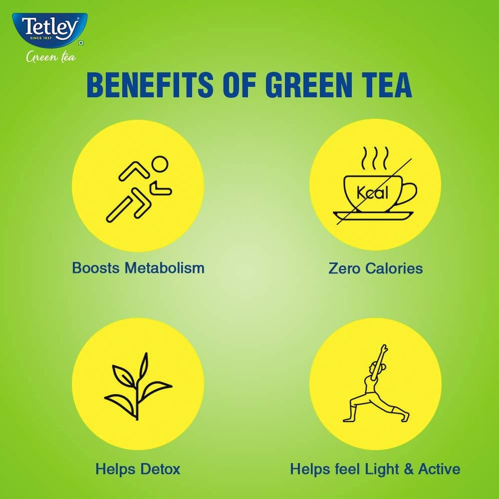 Tetley Lemon & Honey Green Tea Bags - Pack of 2 : 2 x 25 pieces
