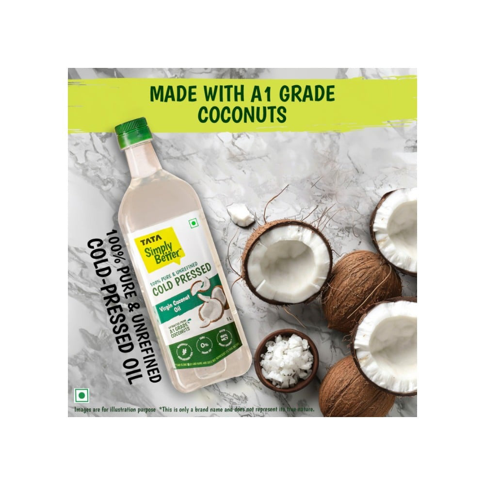 Tata 100% Pure Cold Pressed Virgin Coconut Oil : 1 ltr