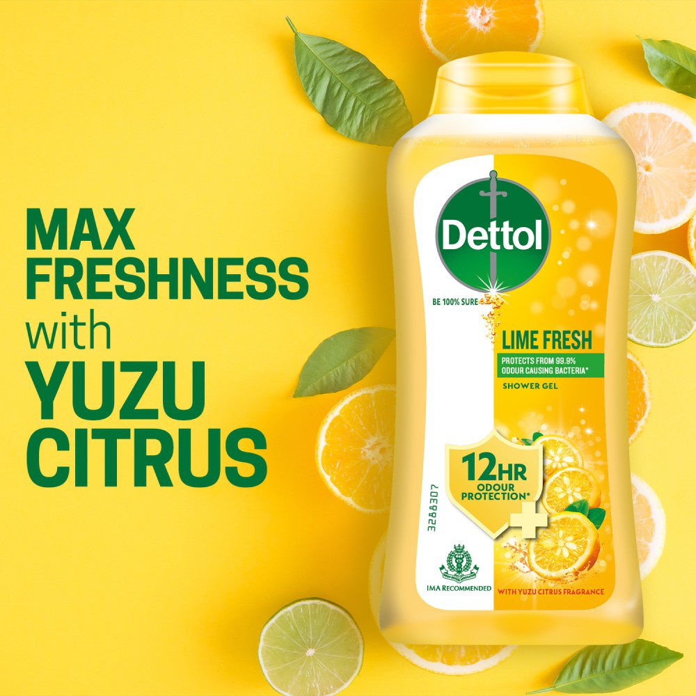 Dettol Lime Fresh Shower Gel (250 ml) - Pack of 2 : 2 x 250 ml