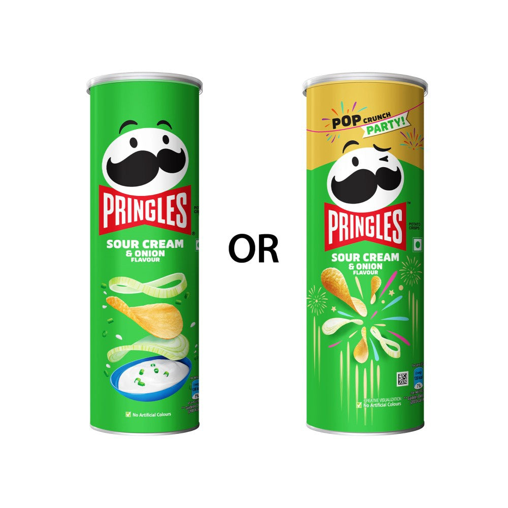 Pringles Sour Cream & Onion Potato Chips : 107 g