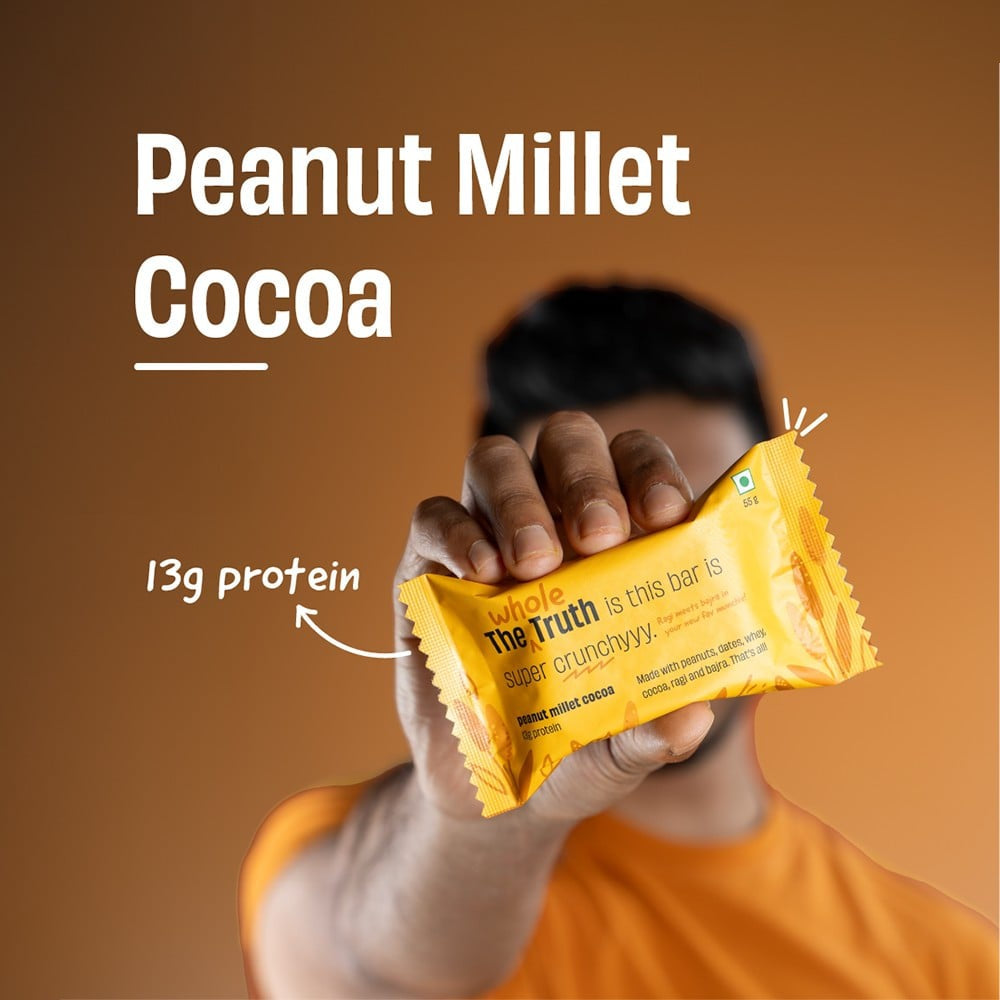 The Whole Truth Peanut Millet Cocoa Protein Bar : 55 g