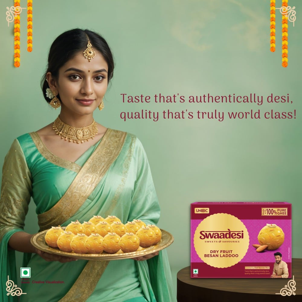 Desi Ghee Dryfruit Besan Laddu by Unibic Swaadesi : 240 g