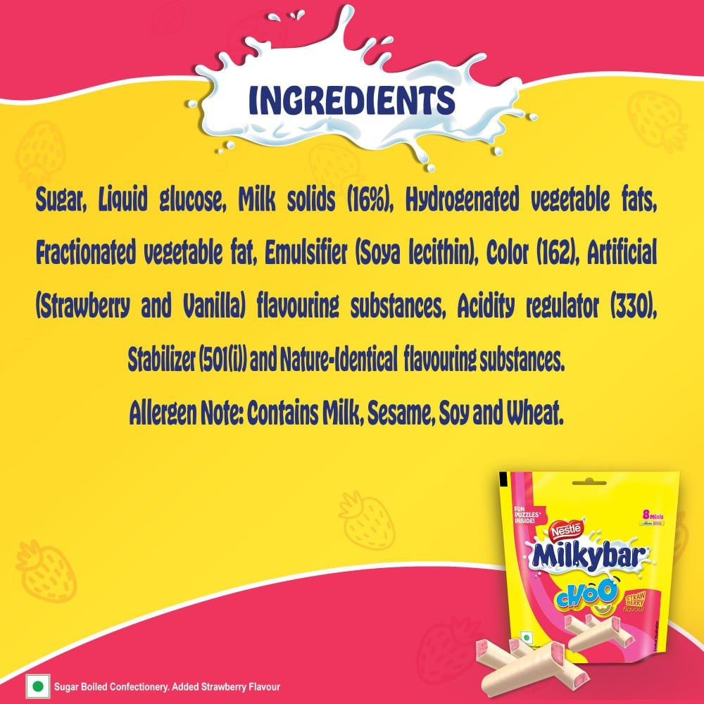 Milkybar Choo Strawberry Flavoured Treat Share Bag : 80 g