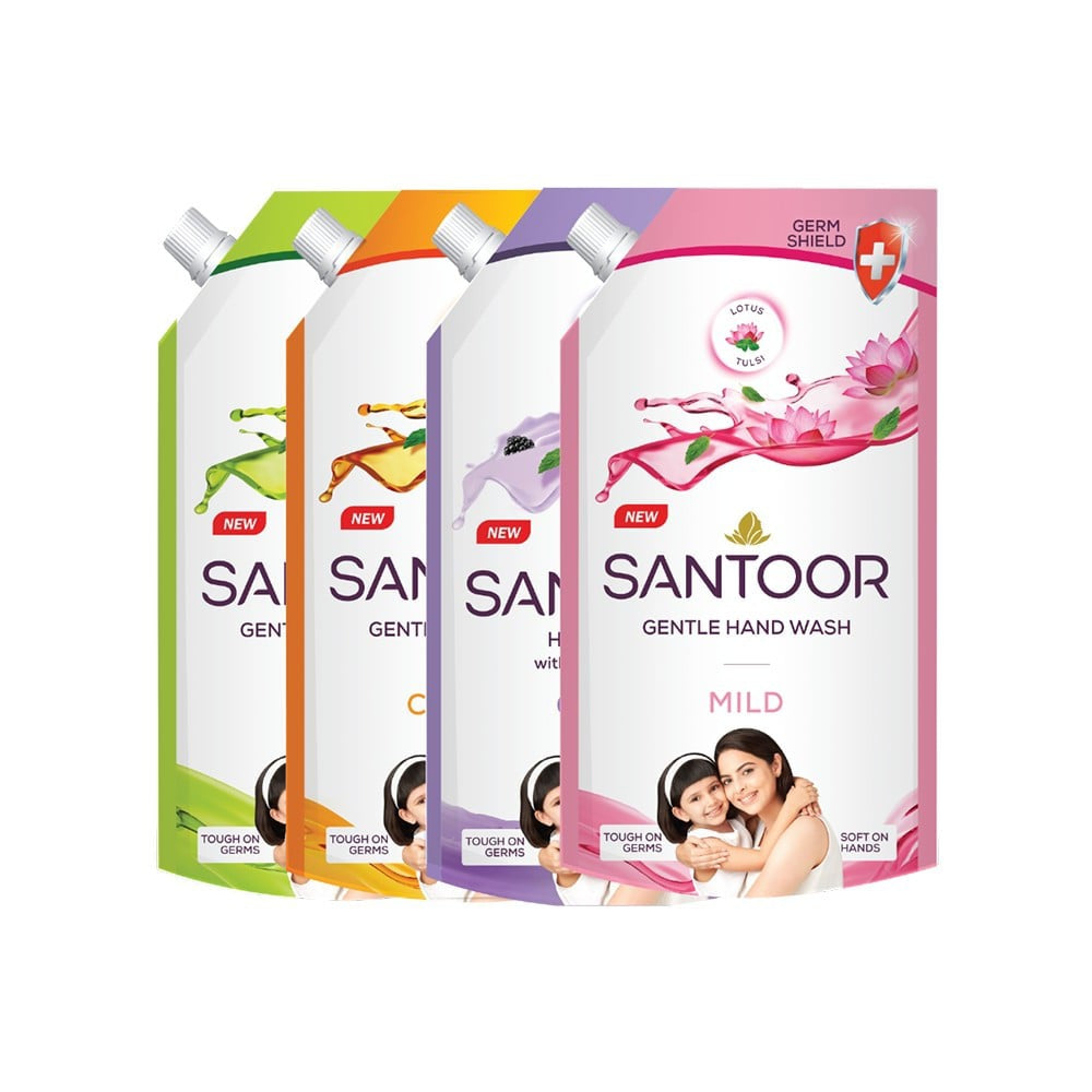 Santoor Mild Hand Wash (Lotus & Tulsi) - Pack of 2 : 2 x 675 ml