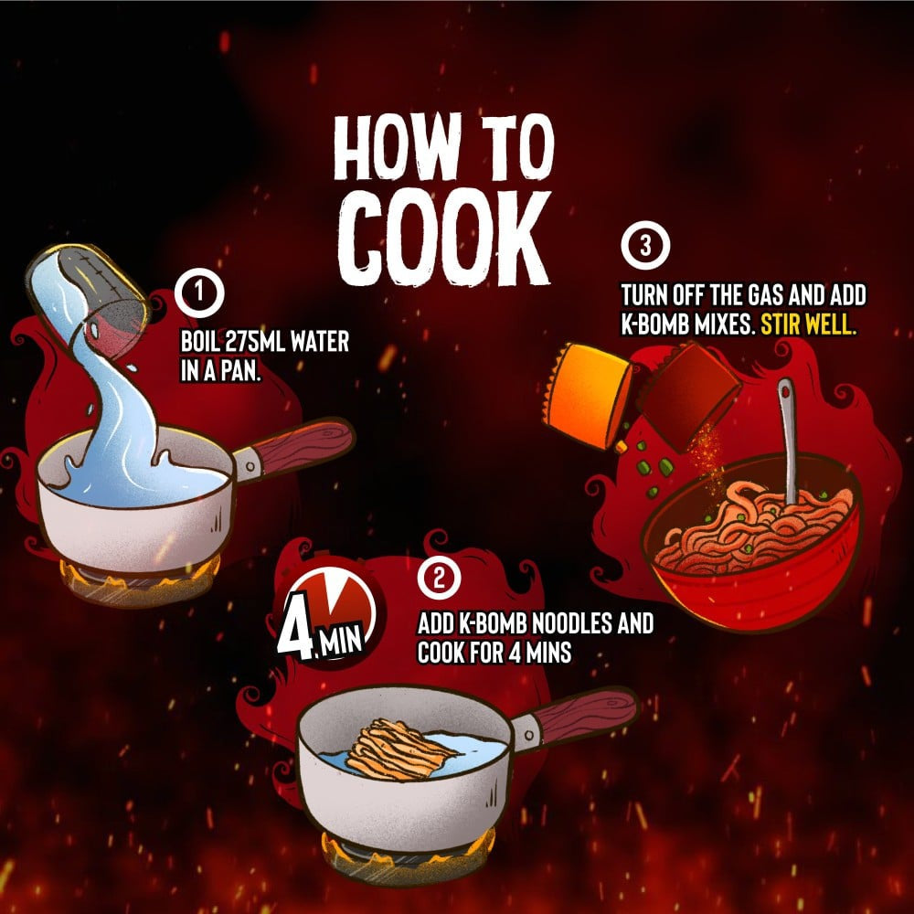Too Yumm K-Bomb Ramen Instant Noodles - Tom Yum : 80 g