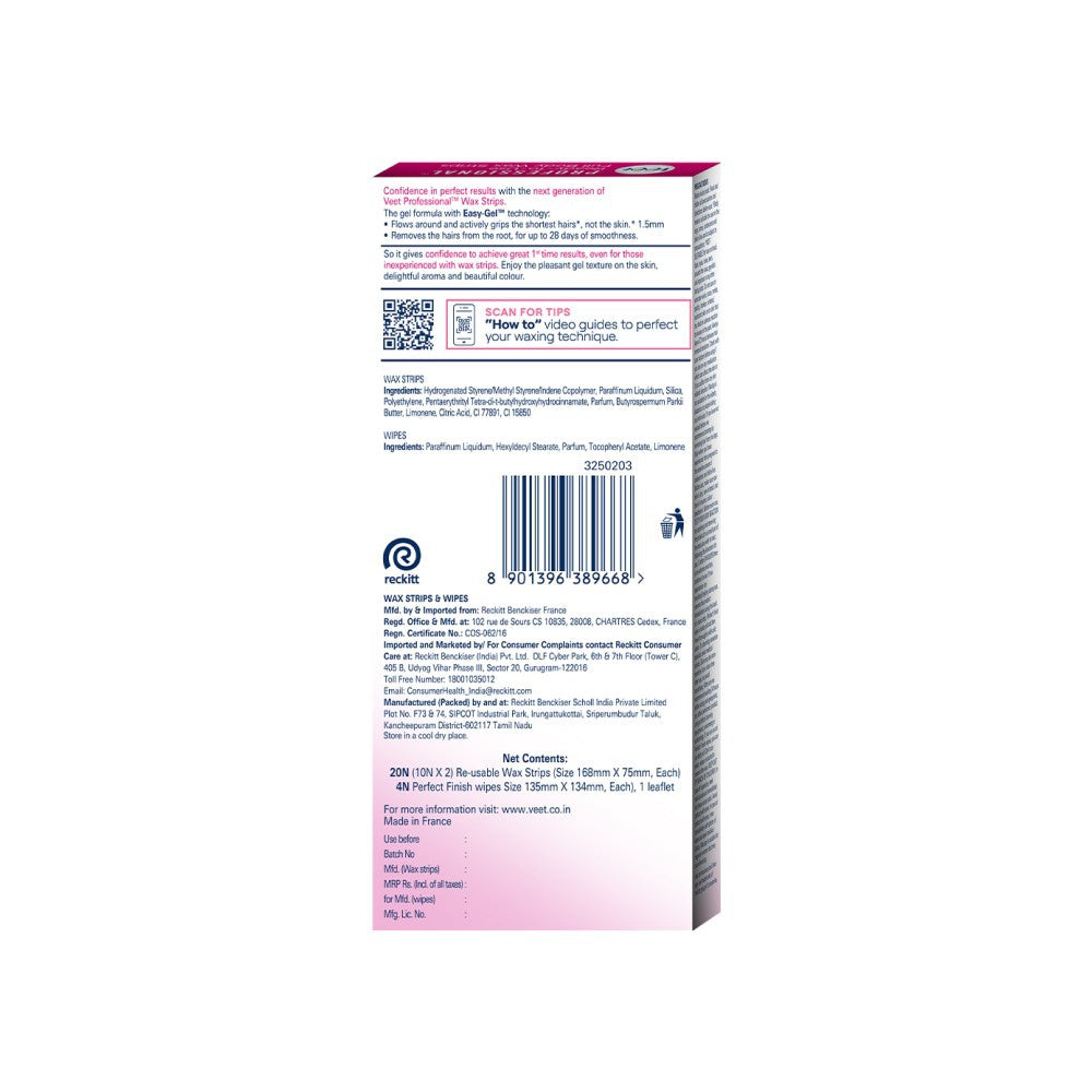 Veet Hair Removal Wax Strips (Normal Skin) : 1 pack (20 strips)