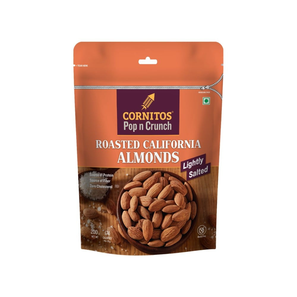 Cornitos Pop n Crunch Lightly Salted California Flavoured Almonds - Roasted : 200 g