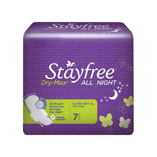 Stayfree Dry Max All Night Sanitary Pads (Extra Large Wings) : 7 units