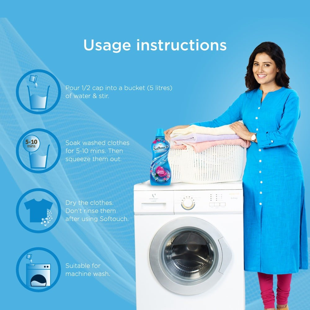 Softouch After Wash Fabric Conditioner (Ocean Breeze) : 210 ml