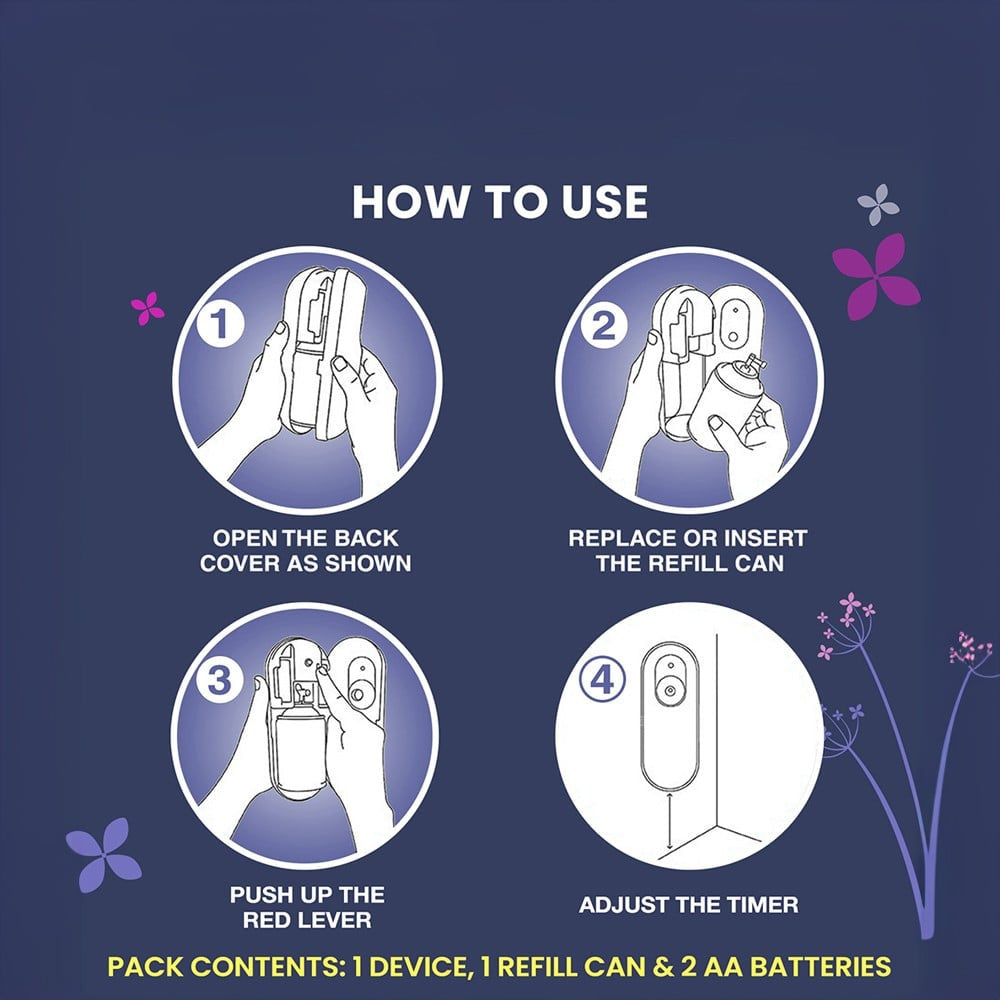 Godrej Aer Matic Air Freshener - Violet Valley Bloom (Machine + Refill) : 225 ml + 1 piece