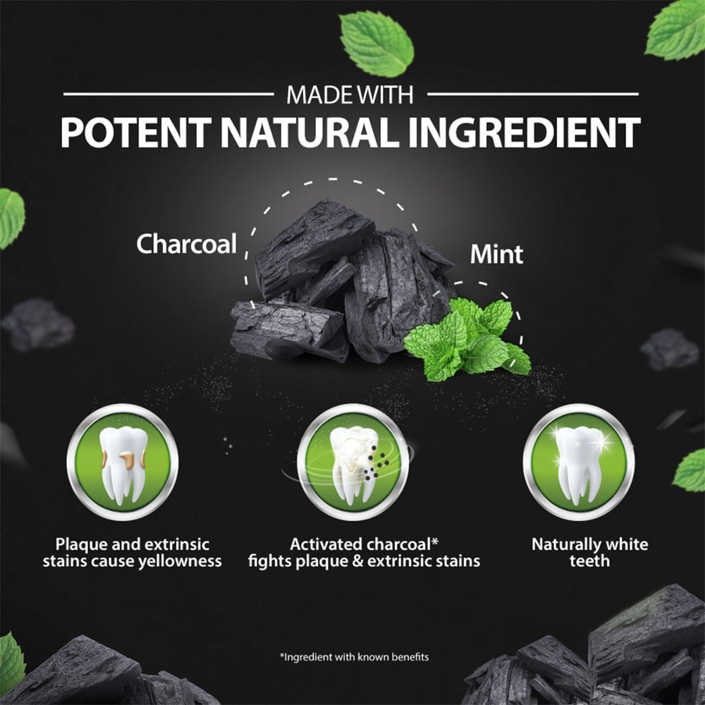 Dabur Herbs Activated Charcoal Herbal Toothpaste With Mint : 120 g
