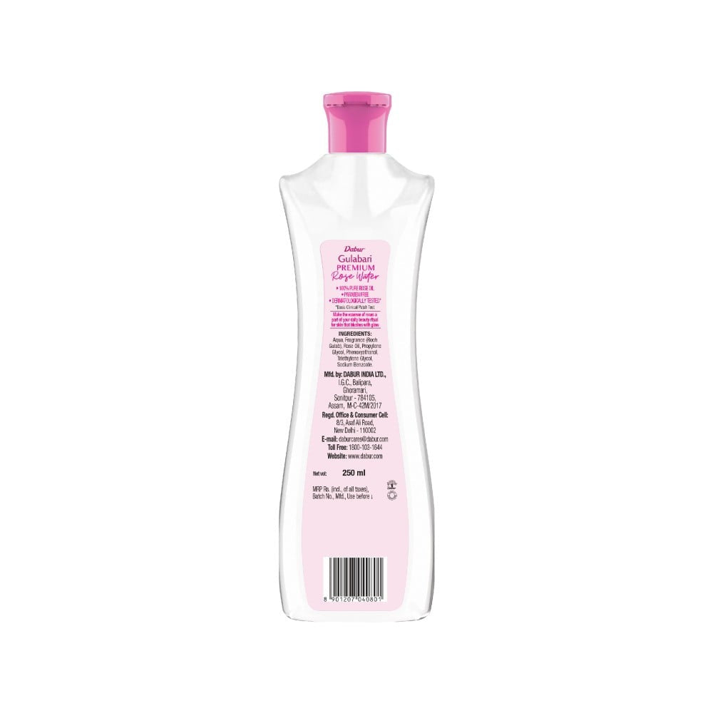 Dabur Gulabari Premium Rose Water Paraben Free Skin Toner - 250 ml - Pack of 2 : 2 x 250 ml